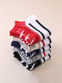 1/10 Pairs Creative Unique Fun Ankle Socks, Low-Cut Invisible Sports Socks, Sweat-Absorbent Breathable Invisible Socks, Sports Socks, Canvas Shoe Socks, Comfortable And Breathable, Random Colors - Multicolor - View 5