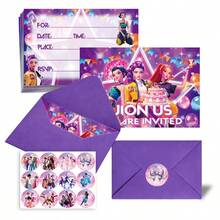 Q-Lia Fashionable Cartoon Girl Group Themed Birthday Card - Multicolor - View 5