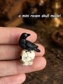 Miniature Dollhouse Alchemy Scene Decor, Mini Crow Crystal Ball And Magic Potion Bottles, Mortar And Pestle, Letter Divination Board Miniature Models, Tiny Desktop Decoration Accessories - one-size - View 8