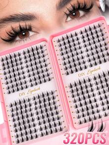 320-Piece (32-Row) Cartoon-Style Eyelash Set, Suitable For Creating A Variety Of Makeup Looks-Including Cartoon, Anime, And Lash Extension Styles, As Well As Natural And "Fairy" Looks. Ideal For Beginners. - C - View 3