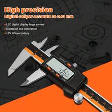 Portable 6 Inch 150mm Digital Vernier Caliper,Hardened Stainless Steel Body,Large LCD Screen,Mm/In/F 3‑Unit Switch,Dustproof Waterproof,With Storage Box,For Household DIY & Mechanical Processing - A - View 2