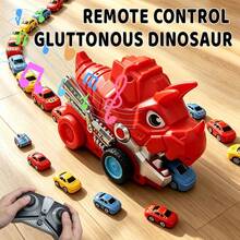 Remote Control Dinosaur Toy Car With Mini Car Swallowing Feature, Magnetic Train, Music RC Truck, Children's Toy - Multicolor - View 3