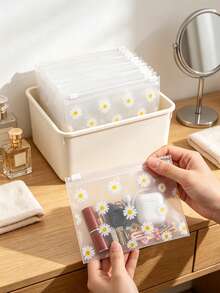 Túi khóa kéo nhựa mờ Daisy tái sử dụng trong suốt, túi đựng đa năng sắp xếp trang sức mỹ phẩm phụ kiện tóc văn phòng thủ công văn phòng phẩm, lựa chọn quà tặng tuyệt vời cho nam và nữ. - Nhiều màu - Xem 7