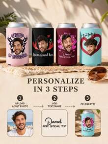 1pc Customized Photo Cup Covers, Personalized Photo Heat-Resistant Sleeves, Single Party Gifts, Customized Drink Cup Covers, Bridal Party Supplies, Single Party Accessories. - Multicolor - View 7
