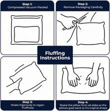H&R 2pcs Ultra Soft Box Stitching Bed Pillows - High Bounce Gusseted Sleeping Pillow Set With Grey Contrast Piping, Breathable Side Sleeper Pillow For Bedroom - White - View 8