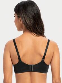 MELENECA Women's Full Coverage Underwire Support Plus Size Nursing Bra - Black - View 3