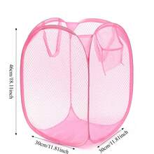 Foldable Mesh Laundry Basket, Multiple Colors Available, With Handle, Large Capacity Design, Breathable Collapsible Dirty Clothes Hamper, Space Saving Storage Bin For Home, Bathroom, Bedroom, Dorm, Laundry Room Clothing Organization - Multicolor - View 9