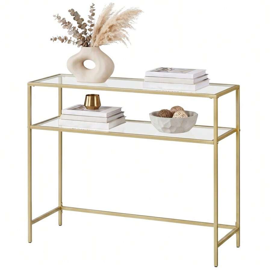 Zweistöckiger Konsolentisch | Eingangstisch | Sofa‑Tisch | Flurtisch - Gold - Übersicht 1