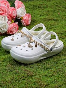 CIVHOM Women's Winter Plush Lined Garden Clogs, EVA Soft Sole Comfortable Home Slippers, Slip-On Design, Ideal Gift For Halloween And Christmas - White - View 5