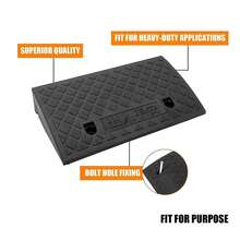 2Pcs PE Threshold Ramp, Lightweight Portable Non‑Slip Curbside Ramp, Durable Driveway & Shed Access Ramp For Mobility Scooters, Cars, Bikes And Heavy Equipment, Ideal For UK Home & Garden Use - 50*27*11 Black, 2 Pieces With Gloves - View 7