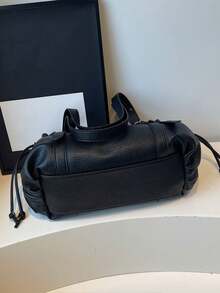 Tas Tote Lipat Retro Nicekee Kapasitas Besar dengan Tali Bahu Berdesain Berpori, Cocok untuk Wanita Saat Bepergian, Kencan, dan Menonjolkan Kepribadiannya - Hitam - View 11