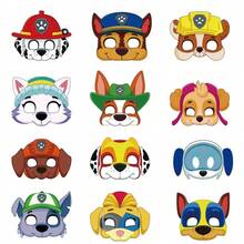 4/5/12 Pcs Paw Patrol Theme Half Face Mask Set DIY Dog Shaped Paper Mask Cartoon Dog Character Party Mask Suitable For Birthday Party Decorations, Photo Props And Theme Party Costume Decorations (Random Style) - Multicolor - View 1
