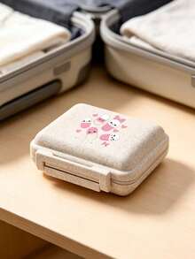 迷你 6 格便攜藥盒，收納盒，旅行藥盒，印有「My Pill Bag」和藥丸圖案的 6 格小藥盒，密封包裝收納盒，6 天週用收納盒，首款旅行收納盒，日常維生素藥盒，口袋藥盒收納盒，迷人收納盒，居家必需品，旅行必需品 - 彩色 - 查看 5