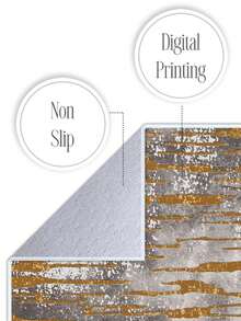 Digitally Printed Non-Slip Washable Runner And Area Rug Living Room Carpet, Modern Design | Modern, Scandinavian, Bohemian And Classic Styles | 100% Polyester - Grey - View 2