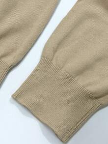 WAIT HIM Sweater Polo Kerah Polo Warna Polos Kasual Pria 100% Katun Ramah Kulit - Aprikot - View 7