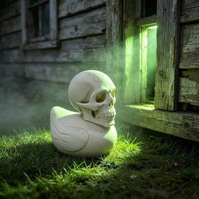 1PC 3D Printed Skeleton Duck Home Art Decor, Halloween Haunted House Decoration Prop, Office Creative Display Ornament. Essential Halloween Decoration Prop.
