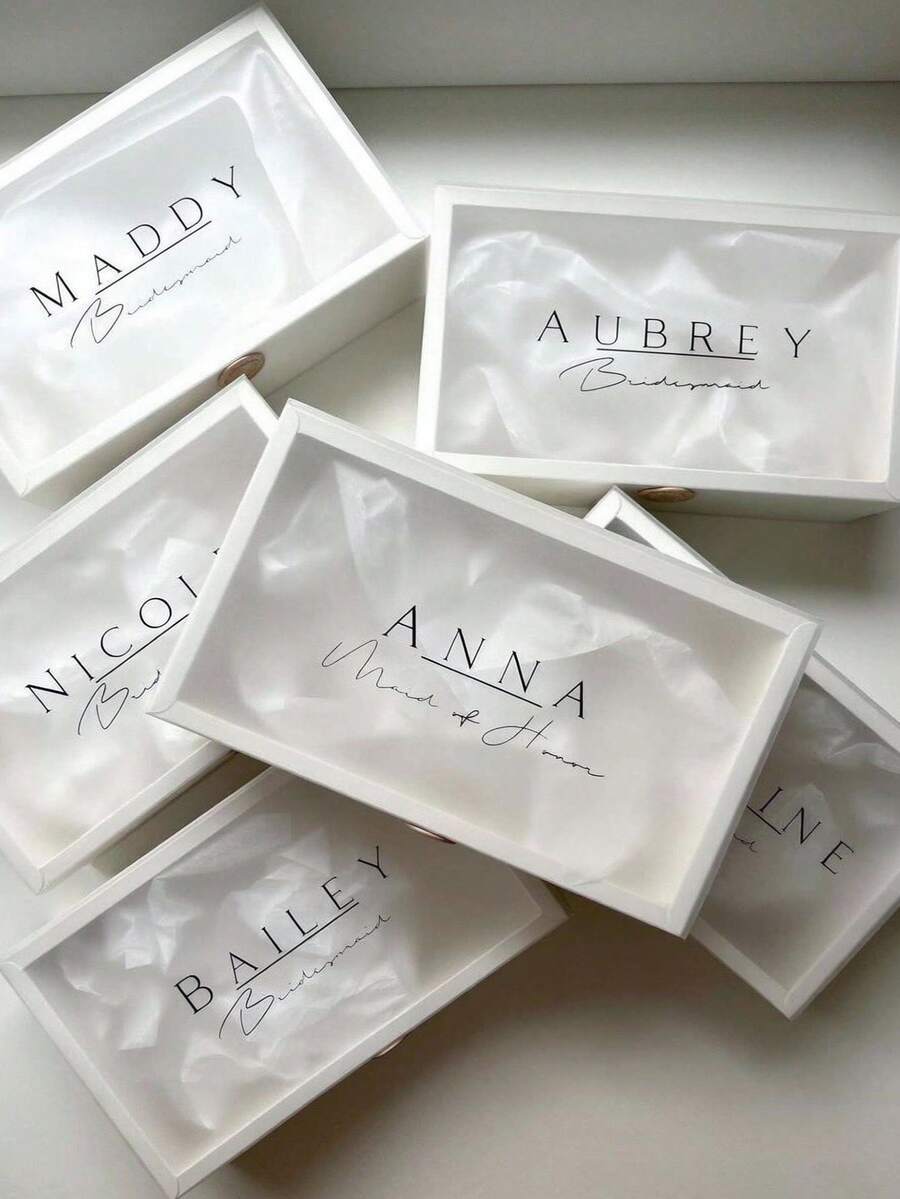 Personalized Bridesmaid Invitation Gift Box, Matte Gift Box With Wax Seal, Customized Bridesmaid Squad Gift Box