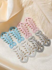 8pcs Fish Bone Hair Clips, Cute Sweet Cat Hair Barrettes For Women, Alloy Cartoon Bangs Hair Accessories For Daily And Party Styles - Multicolor - View 2