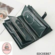 EDCUEBE7 Premium Stainless Steel Knitting Needles 11pcs Circular Needles With Accessories, Sweater Hand Knitting Tool Set - Army Green 1 Set - View 2