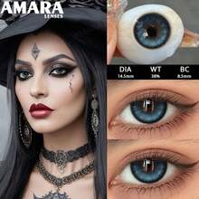 AMARA 1 Pair Of Pink Colored Contact Lenses-Soft, Annual Disposable, For Makeup And Cosplay - Yearly Disposable - View 5