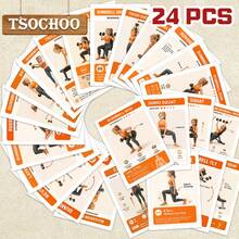 24Pcs Dumbbell Workout Exercise Flash Cards, Home Full Body Strength Training Instruction Guide Cards, Beginner & Intermediate Fitness Posture Reference Cards For Women, Indoor Gym Daily Workout Supplies - H2607121 - View 11