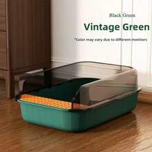1pc Open-Top Cat Litter Box, Large Size High-Sided Anti-Splash, Ventilated Odor-Free, Easy To Clean, Includes Cat Litter Scoop - one-size - View 7