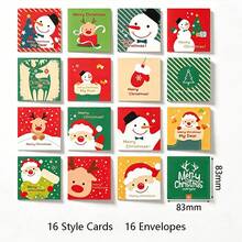 16/24pcs Christmas Greeting Cards, Cute Cartoon Penguin & Christmas Tree Paper Carving Note Cards, Blank Writing Message Cards For Xmas Holiday Gift - Multicolor - View 9