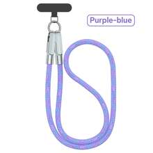 Tzlrxl 2-In-1 Braided Phone Lanyard Fast Charging Cable, Anti-Loss Crossbody Shoulder Strap, USB-C To USB-C PD 60W Power Delivery, Durable Nylon Braided, Suitable For Travel And Daily Use - Purple + Blue - View 8