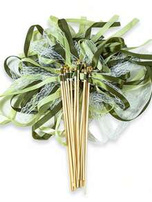10/20pcs Ribbon Magic Wands With 3 Layers Of Ribbon And Gold Bells, Party Favors, Ribbon Sticks, Fairy Magic Wands, Wedding Decoration - Ribbon Stick - View 3