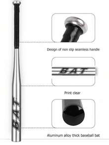 1pc Baseball Bat, Aluminum Alloy Steel Baseball Bat, Self-Defense Weapon Equipment For Car, Sports Outdoor Team Sports Baseball Softball Sports Accessories - Silver - View 10