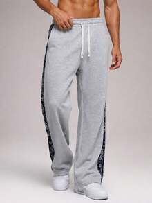 CZRLHYT Men's Light Grey Casual Sweatpants, Drawstring Waist With Pockets, Sports Trousers For Vacation, Outdoor Activities & Streetwear - Light Grey - View 5