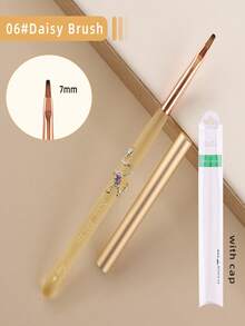1Pc Detachable Snake Decor Nail Art Brush, Yellow Translucent Acrylic Handle Nail Liner Pen For UV Gel Drawing Painting Carving - Yellow - View 16