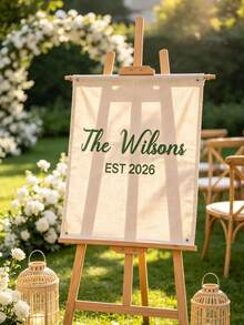 Custom Wedding Guest Sign-In Canvas, Bohemian Style Surname Chain Banner, Family Name Sign, Hand-Stitched Embroidered Surname Flag - Multicolor - View 4