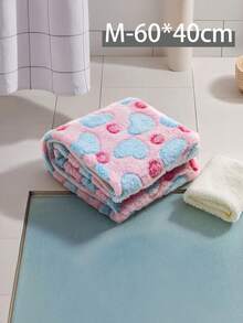 Soft And Cute Pet Blanket, Cute Heart Printed Plush Mattress, Reusable Dog And Cat Warm Sleeping Pad That Can Be Washed And Reused - M[60*40cm] - View 15