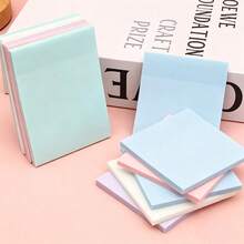 4pcs Back To School Season Pearlescent Matte Macaron Sticky Notes, Size 7.6*10.1cm, Semi-Transparent Matte Paper, Suitable For Students To Mark Key Points In Class, Book Page Dividers And Notes, Office Document Annotations And Messages, Meeting Key Points Recording. Also Can Be Used For Planner Decoration DIY, Checklist Memo, Material Indexing. Can Be Stuck On Books, Desktops, Folders, Daily Use For Study And Office, Memo Marking Stationery - A - View 7