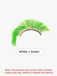 Punk Style Helmet Wig Only, No Helmet, Two‑Tone Spliced Synthetic Hair Decoration, Multi‑Colors, Cool Spiky Hairpiece For Motorcycle Helmet, Halloween, Party & Cosplay. - Multicolor - View 10