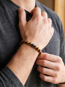 diffone Fashion Handmade 8MM Natural Stone Beaded Bracelet Charms Men Armband Cool Yoga Meditation Jewelry - 8mm Beaded Bracelet - View 4