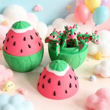 Cute 3D Printed Watermelon Dragon + Dragon Egg Model Set Plastic Toy Ornament Desktop Decoration Sculpture Holiday Gift - Multicolor - View 6