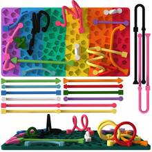 Sensory Activity Board Airplane Travel Essential Fidget Toy, Suitable For Toddlers And Children, Sensory Fidget Toy To Relieve ADHD Autism Anxiety, Suitable For Children With Autism And ADHD, Silent Pressure Relief Board With Storage Bag, Suitable For Children 3 Years Old And Above And Adults - Multicolor - View 6