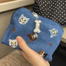 Cute Cat Embroidery Makeup Bag, Portable Large Capacity Cosmetic Storage Bag - Multicolor - View 8