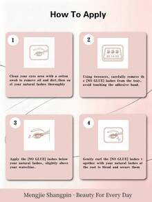 MENGJIESHANGPIN 110pcs Glue-Free Brown False Eyelashes Natural Curly Voluminous Messy Long-Lasting 10-16mm Eyelash Extensions YY12 - View 3