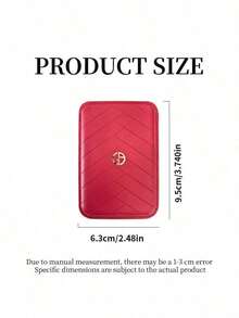 Armani Vintage Rhombus Magnetic Card Holder, Portable Compact ID Card Sleeve, Scratch-Resistant Durable Business Card Bank Card Storage Pouch, Commute Travel Everyday Carry, Exquisite Gift For Girlfriend Best Friend On Birthday Holiday Anniversary - Red - View 6