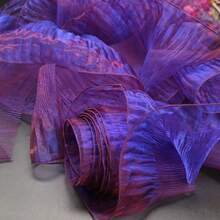 2 Yards Mermaid Iridescent Yarn Gradient Ruffle Three-Dimensional Pleated Large Lace Organza Fabric Decorative Accessories Fabric - Purple - View 3