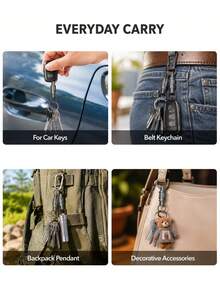 MIYIN Aluminum Alloy Quick Release Keychain, 360° Swivel Detachable Key Ring With Anti‑Slip Texture, Practical Key Pendant Accessory For Home And Car Keys - Multicolor - View 9
