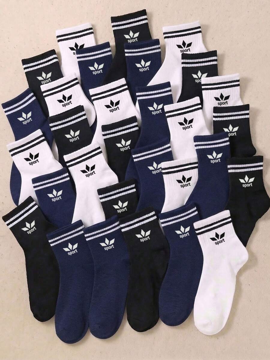 5/10/20 Pairs Random Color Sports Crew Kids Socks, Fall Halloween ...