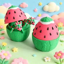 Cute 3D Printed Watermelon Dragon + Dragon Egg Model Set Plastic Toy Ornament Desktop Decoration Sculpture Holiday Gift - Multicolor - View 2