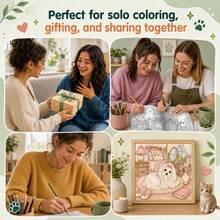 "Dog Moments" Adult Coloring Book, 24 Pages Cute Puppy Coloring Collection, Cozy Home Scenes, Relaxing Animal Art, Stress Relief Creative Coloring Fun, Perfect Gift For Dog Lovers - Dog Moments Coloring - View 4