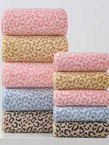 1/3 Pc Bath Towel Hand Towel Set, Leopard Printed Ultra Soft & Absorbent, Quick Drying, Face Wash, Shower Wash, Lightweight Coral Fleece Towel, Suitable For Bathroom, Bedroom, Home, Hotel, Swimming Pool, Spa, All Seasons Use - Blue - View 6