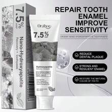 Pastilla dental blanqueadora con hidroxiapatita al 7,5%, protección del esmalte, fórmula suave de menta para dientes sensibles, aliento fresco duradero, reparación de manchas en la cavidad bucal, limpieza de placa dental, aclarado y cuidado bucal - Menta - Ver 2