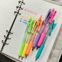 6pcs Fluorescent Colorful Gel Pen Set, 0.7mm Medium Tip, Gel Pens With Clips, Suitable For Professional Art Drawing, Illustration And Crafting, Back To School, Office Supplies - Rectangle - View 1